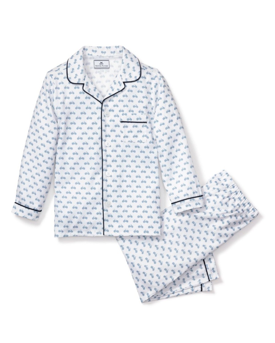 Enfants Petite Plume Pyjamas | Ensemble De Pyjama En Serge Pour Enfant En Bicyclette