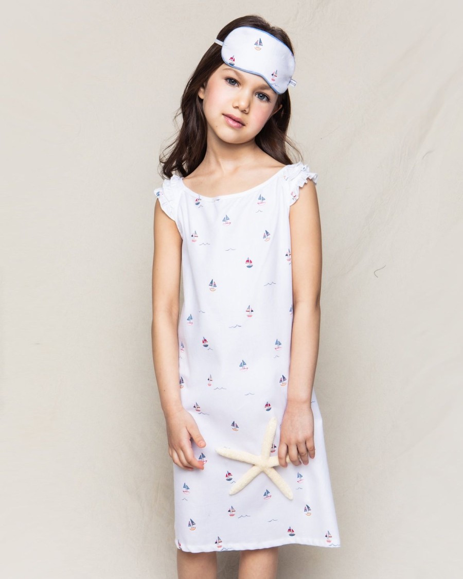 Enfants Petite Plume Chemises De Nuit | Chemise De Nuit En Serge Pour Fille Amelie En Bateau