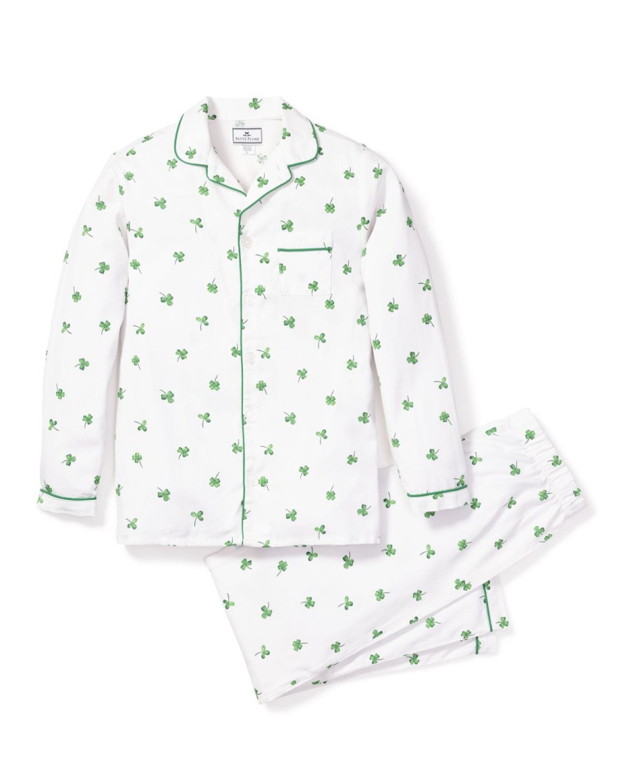 Enfants Petite Plume Pyjamas | Ensemble De Pyjama En Serge Pour Enfants En Trefles