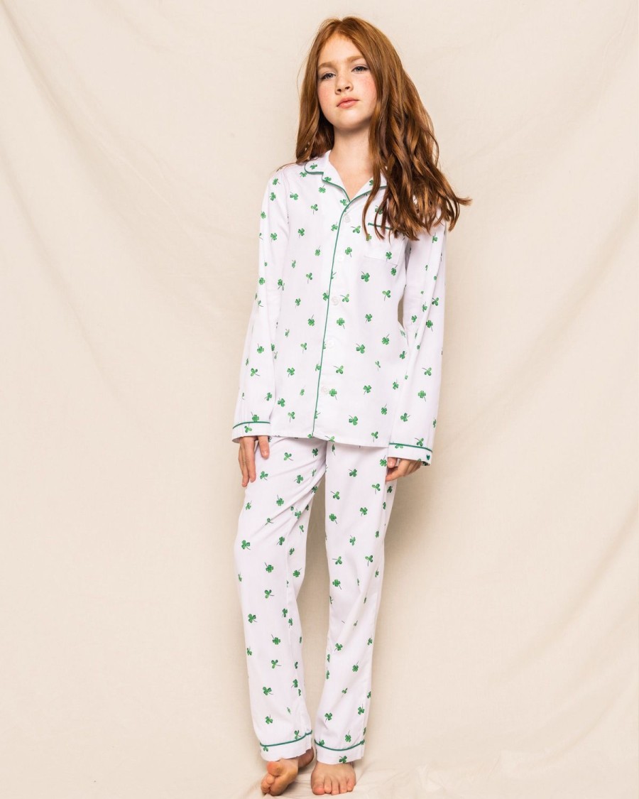 Enfants Petite Plume Pyjamas | Ensemble De Pyjama En Serge Pour Enfants En Trefles